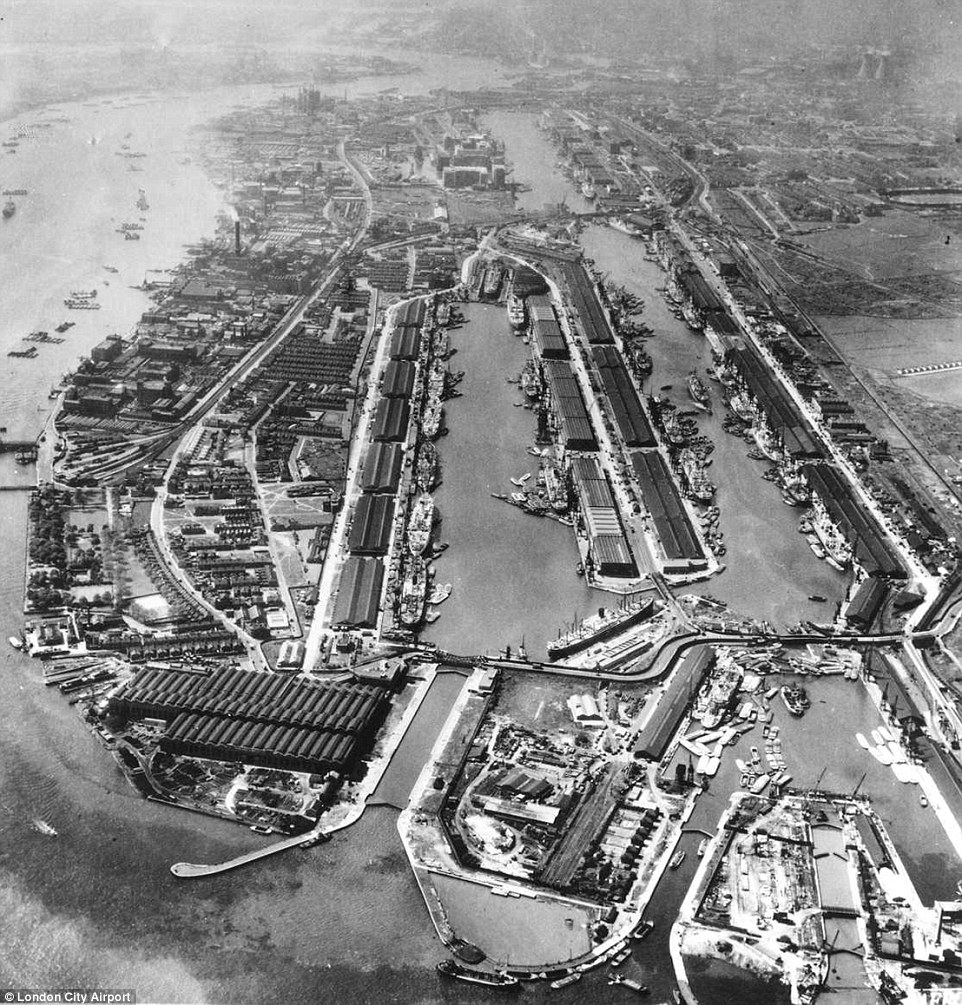 Royal Docks in the 1950s (Daily Mail)